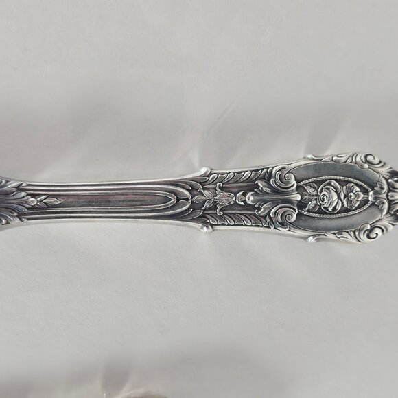 Antique Rose Point by Wallace Sterling Silver Two Piece Salad Serving Set - Picture 8 of 13